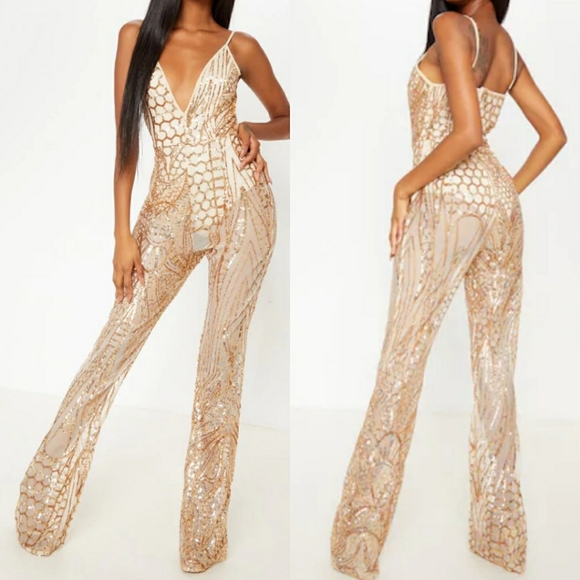 sheer sequin jumpsuit